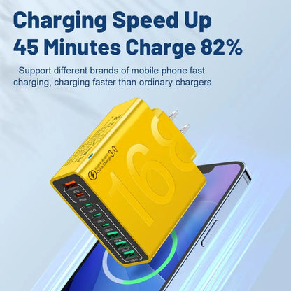 8-Port Fast Charging USB Hub with 4 USB-C and 4 USB-A Ports for Phones, Tablets, and More