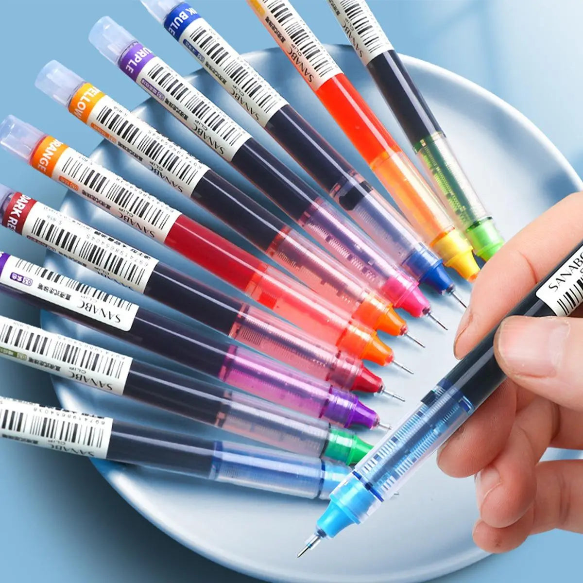 10-Piece 0.5mm Colorful Gel Pen Set - Portable Multi-Purpose Rollerball Pens for Office and Student Use, Ideal for Writing and Stationery Needs
