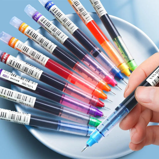 10-Piece 0.5mm Colorful Gel Pen Set - Portable Multi-Purpose Rollerball Pens for Office and Student Use, Ideal for Writing and Stationery Needs