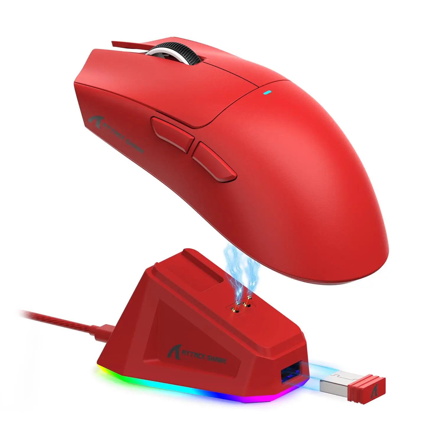 ATTACK SHARK X11 Wireless Gaming Mouse - Rechargeable RGB Lighting with Charging Base, Optical Sensor for Gaming and Office Use, Premium Gaming Accessory