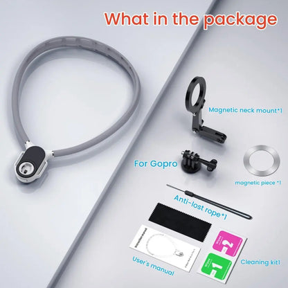 Magnetic Neck Mount - Adjustable Hands-Free Phone Holder for Vlogging, Compatible with iPhone 15/14/13/12 Series