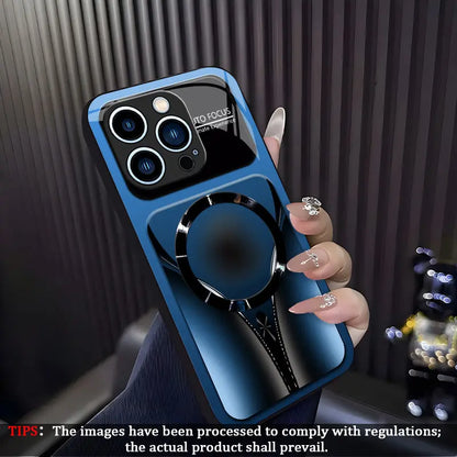 Aesthetic Magnetic Ring Phone Case for iPhone 11/12/13/14/15/16/17 Pro Max - Glossy Protective Hard Back Cover 995