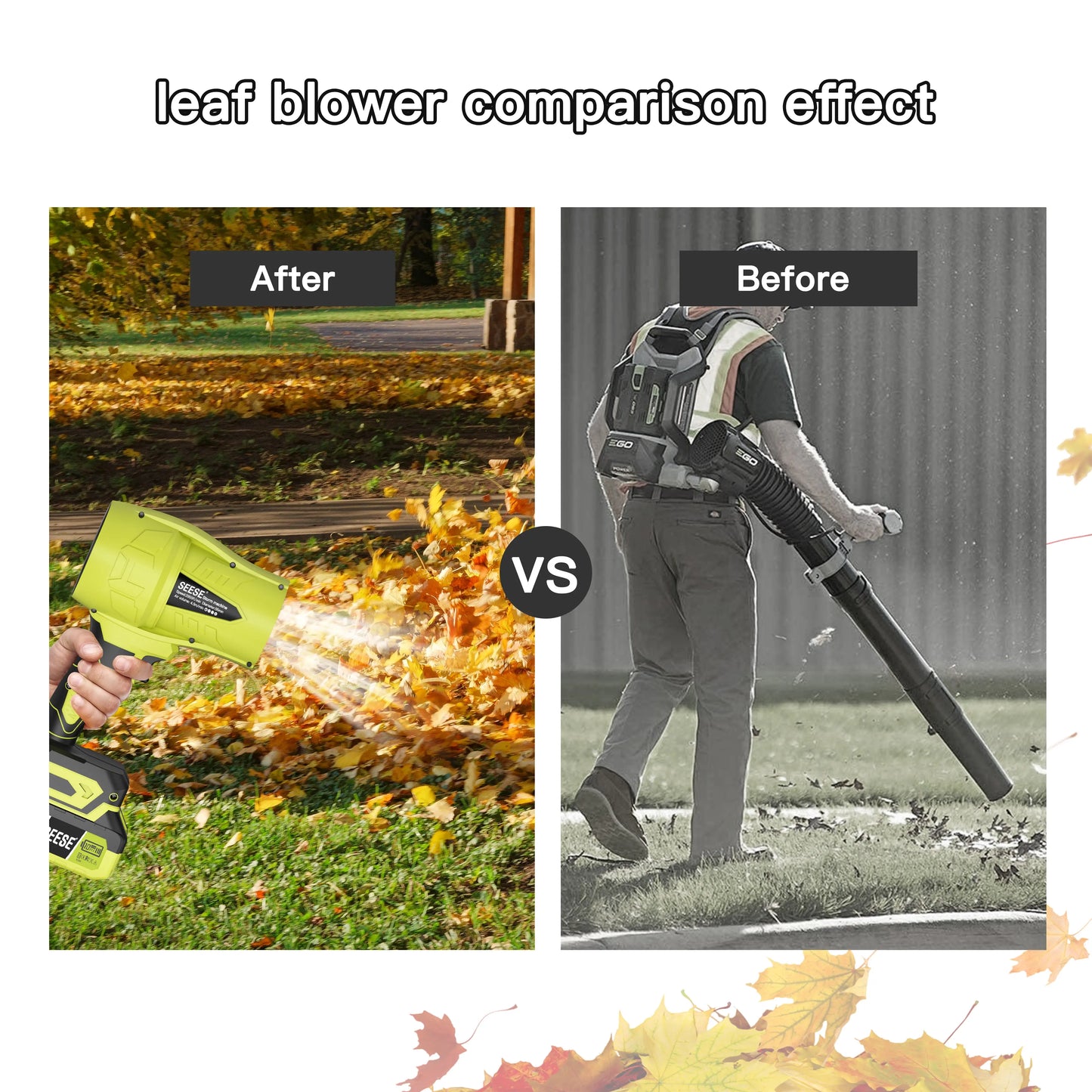 Seese Turbo Jet Blower - High-Power Leaf Blower with Pure Copper Motor for Car Drying, Handheld Snow Blower, and Cordless Air Duster for Home Improvement and Garden Maintenance