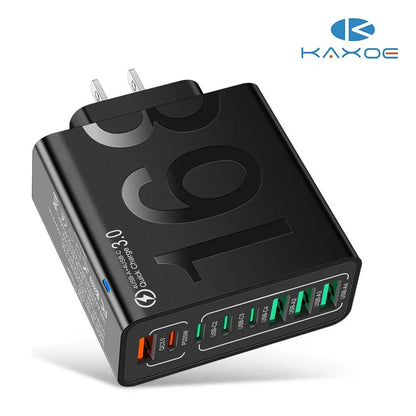 8-Port Fast Charging USB Hub with 4 USB-C and 4 USB-A Ports for Phones, Tablets, and More
