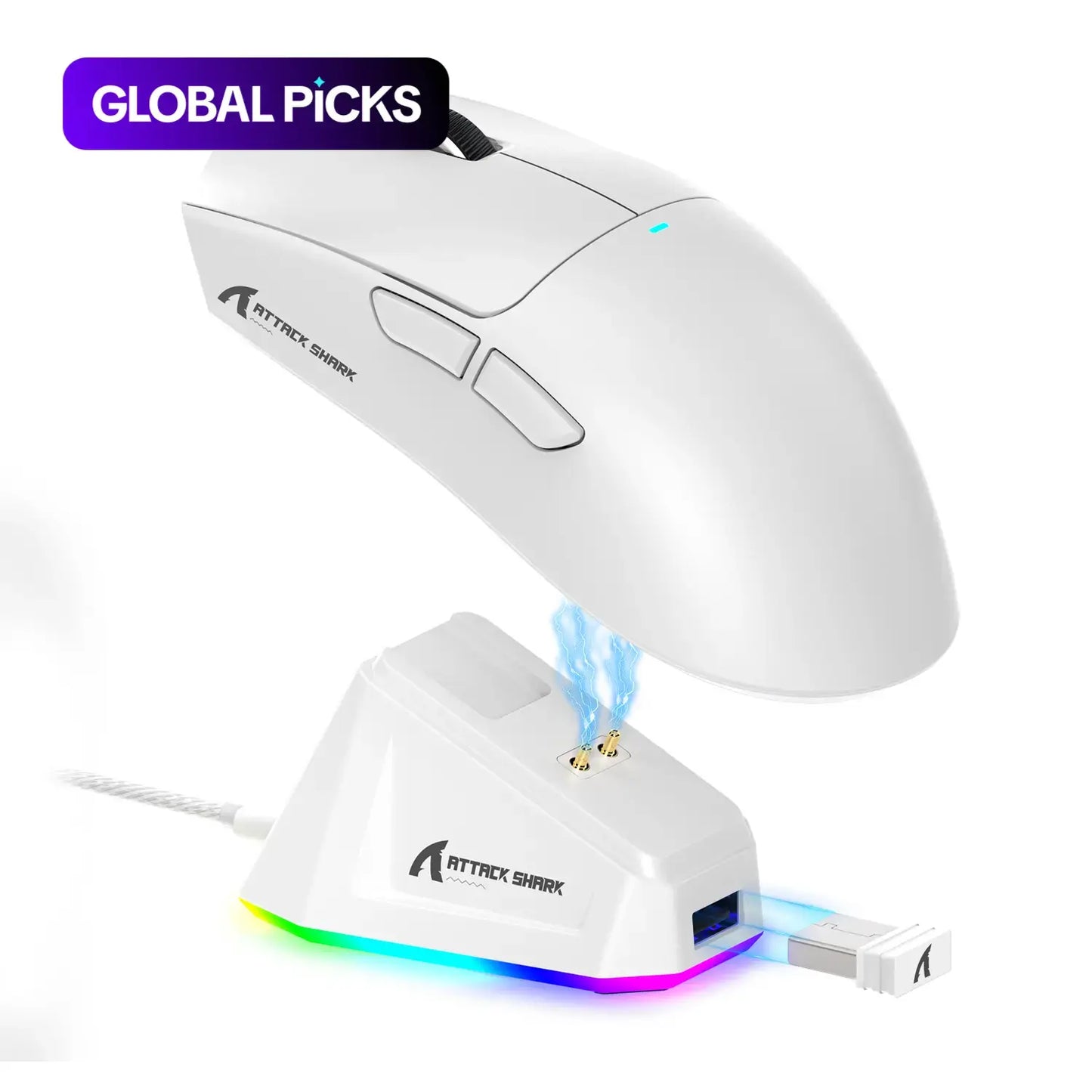 ATTACK SHARK X11 Wireless Gaming Mouse - Rechargeable RGB Lighting with Charging Base, Optical Sensor for Gaming and Office Use, Premium Gaming Accessory