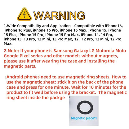 Magnetic Neck Mount - Adjustable Hands-Free Phone Holder for Vlogging, Compatible with iPhone 15/14/13/12 Series
