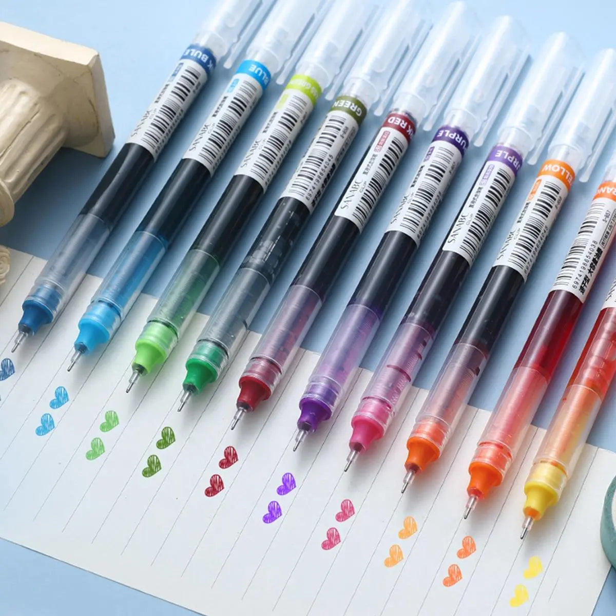 10-Piece 0.5mm Colorful Gel Pen Set - Portable Multi-Purpose Rollerball Pens for Office and Student Use, Ideal for Writing and Stationery Needs