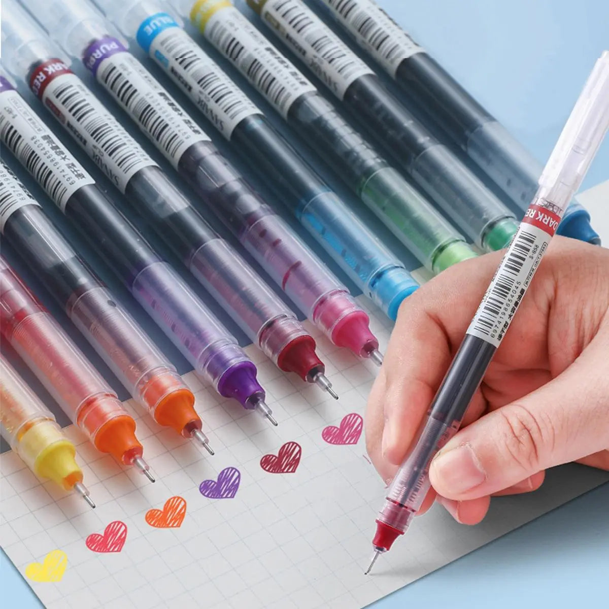 10-Piece 0.5mm Colorful Gel Pen Set - Portable Multi-Purpose Rollerball Pens for Office and Student Use, Ideal for Writing and Stationery Needs