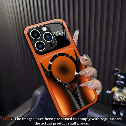 Aesthetic Magnetic Ring Phone Case for iPhone 11/12/13/14/15/16/17 Pro Max - Glossy Protective Hard Back Cover 995