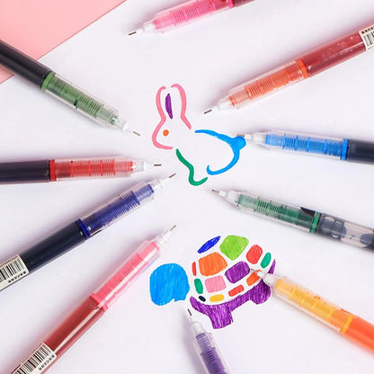 10-Piece 0.5mm Colorful Gel Pen Set - Portable Multi-Purpose Rollerball Pens for Office and Student Use, Ideal for Writing and Stationery Needs