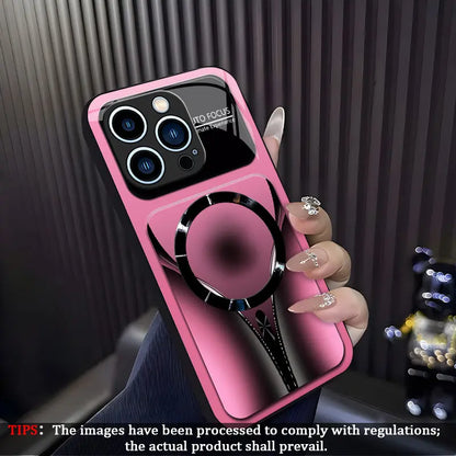 Aesthetic Magnetic Ring Phone Case for iPhone 11/12/13/14/15/16/17 Pro Max - Glossy Protective Hard Back Cover 995