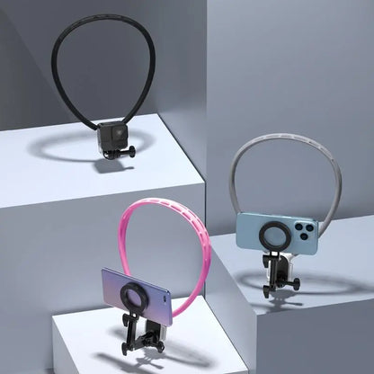 Magnetic Neck Mount - Adjustable Hands-Free Phone Holder for Vlogging, Compatible with iPhone 15/14/13/12 Series