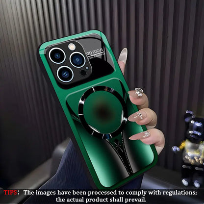 Aesthetic Magnetic Ring Phone Case for iPhone 11/12/13/14/15/16/17 Pro Max - Glossy Protective Hard Back Cover 995